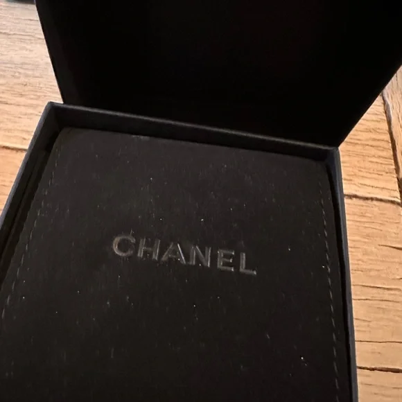 CHANEL gold and black enamel drop earrings